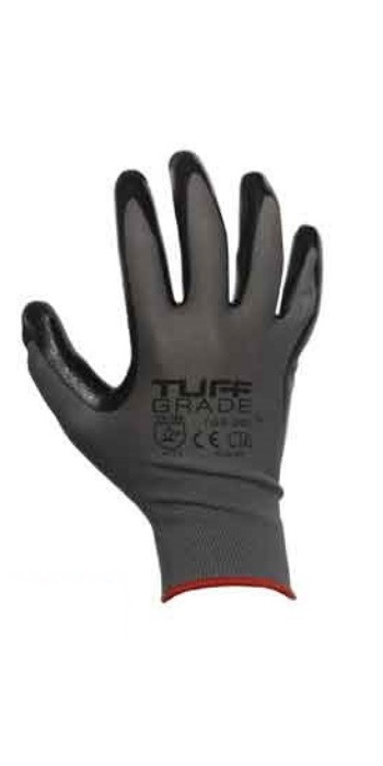 Nitrile Foam Coated Polyester Knit Glove Grey/Black  TGG-200