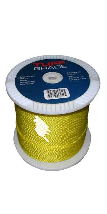 Twisted Yellow Polypropylene Rope  TGR-3/16-B