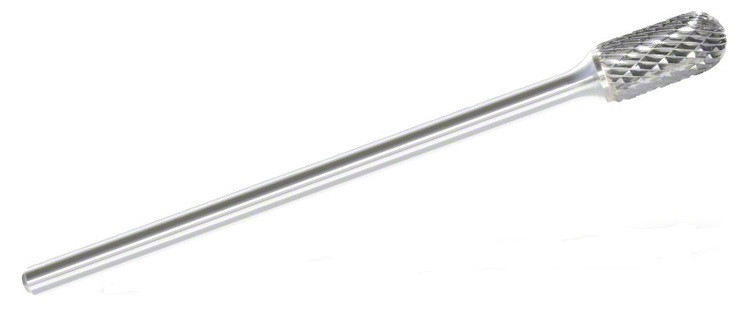 3/8" Cylindrical Roundnose DC Carbide Burr Long Shank  SC-3L6
