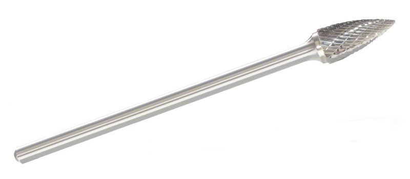 1/2" Tree Pointed DC Carbide Burr Long Shank  SG-5L6