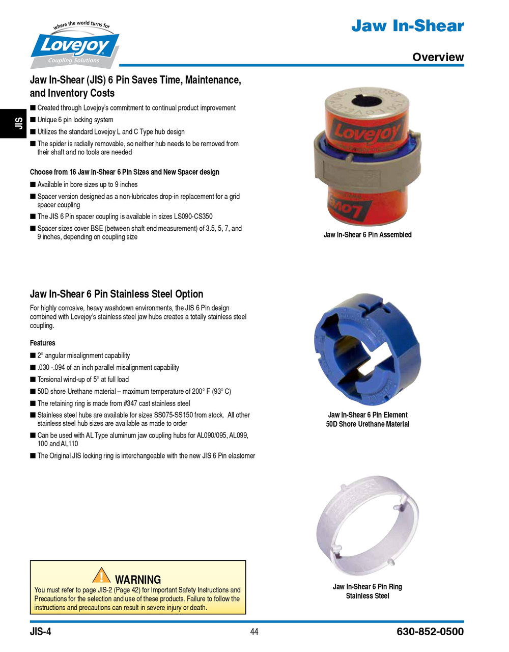LS099/100 Lovejoy® 6-Pin Urethane Spider   LS099/100-JAW IN SHEAR SPDR-URE