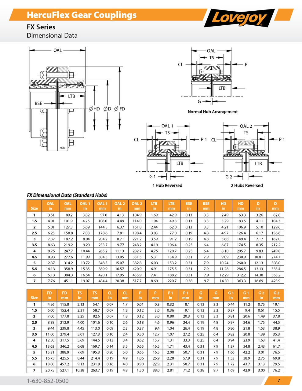 RSB Shaft Lovejoy® Series FCX-2.5 HercuFlex® Gear Coupling Half   FCX-2.5-HUB-RSB