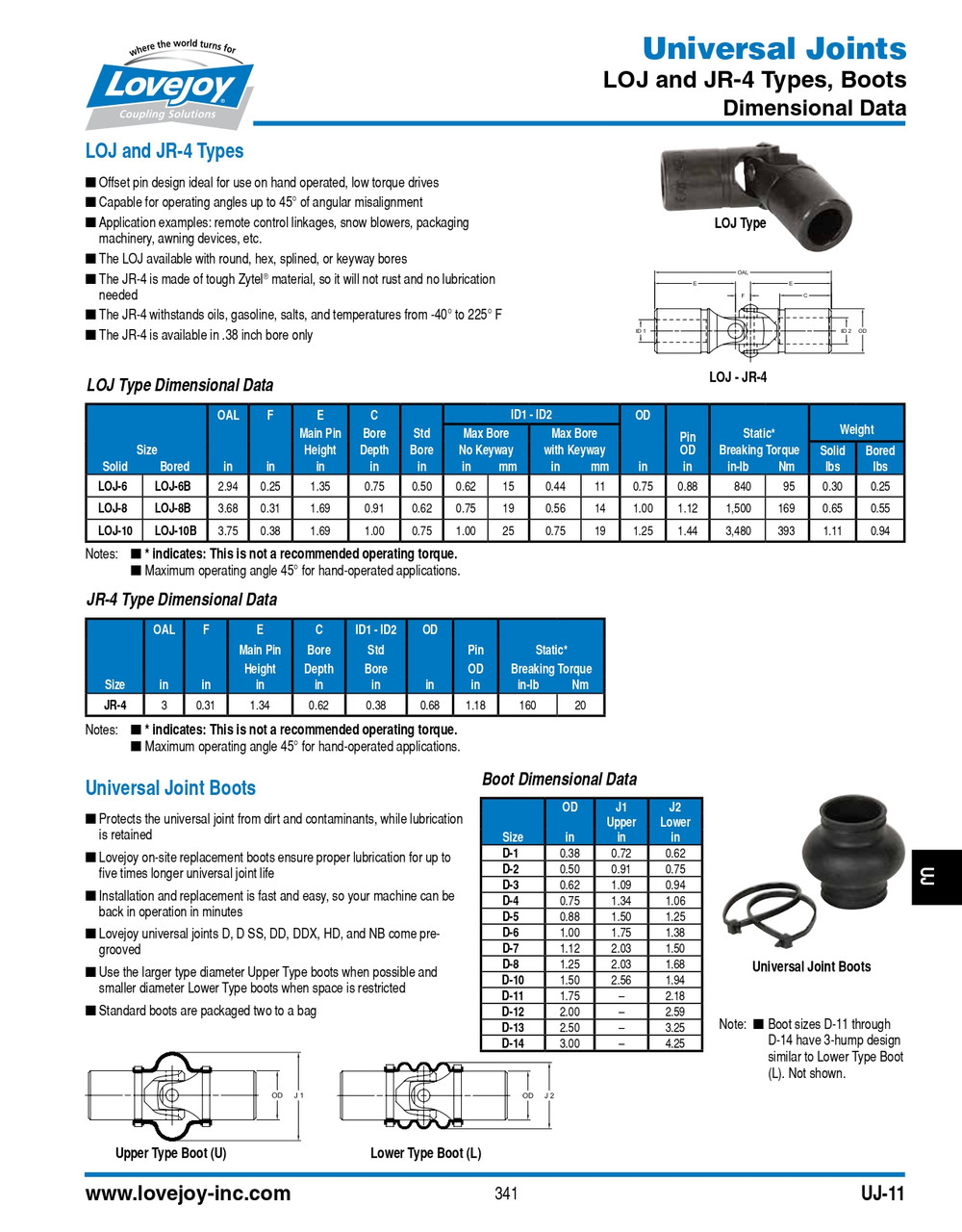D-4 Series Lovejoy® Lower Boot Set w/ Ties   D4-LOWER BOOTS & TIES-SET OF 2