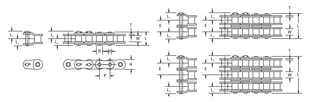 API Oil Field Cottered Roller Chain - Two Row - 10' Box  API-200-2C-10FT