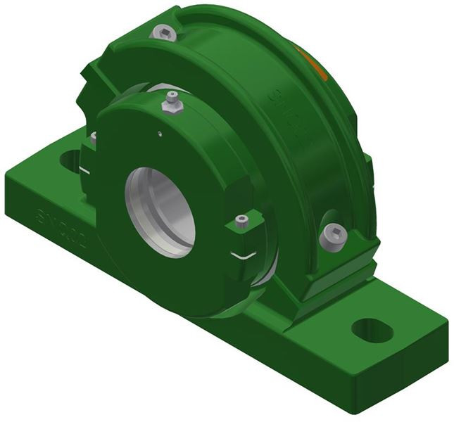 70mm Light Series Split Cylindrical Retained Bearing w/ Housing & Support - Aluminum Triple Labyrinth Seal   LSM70BRHSNQATL