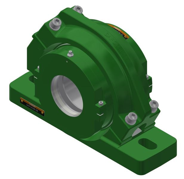 140mm Medium Series Split Cylindrical Retained Bearing w/ Housing & Support - Aluminum Triple Labyrinth Seal   MSM140BRHSAFQATL