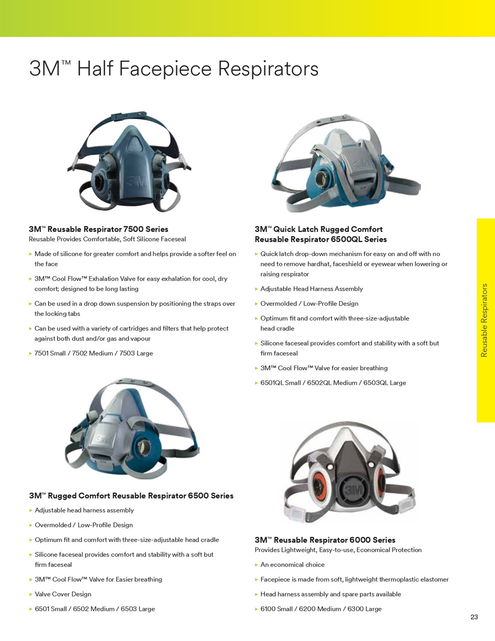 6500QL Series Half Mask Reusable Respirator - Medium  6502QL