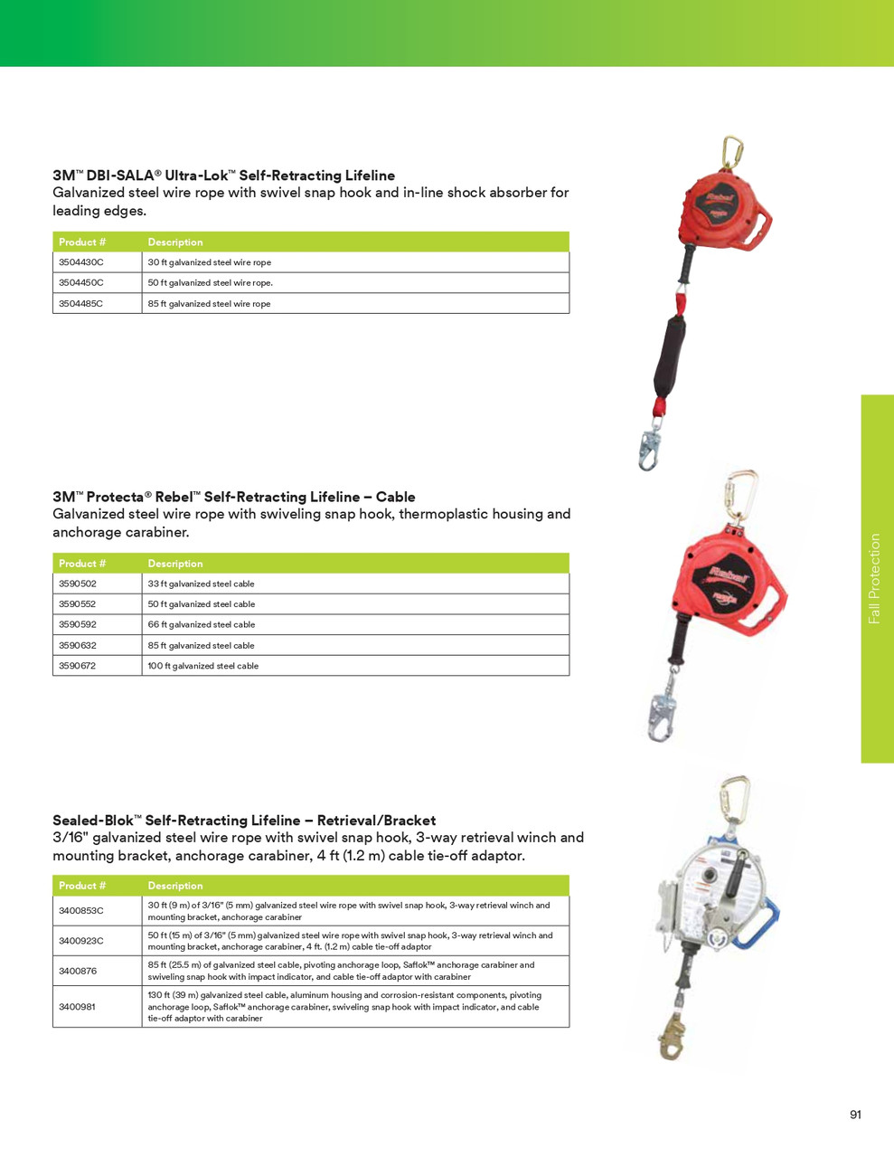 Protecta® Rebel® Self Retracting Lifeline 50'  3590552