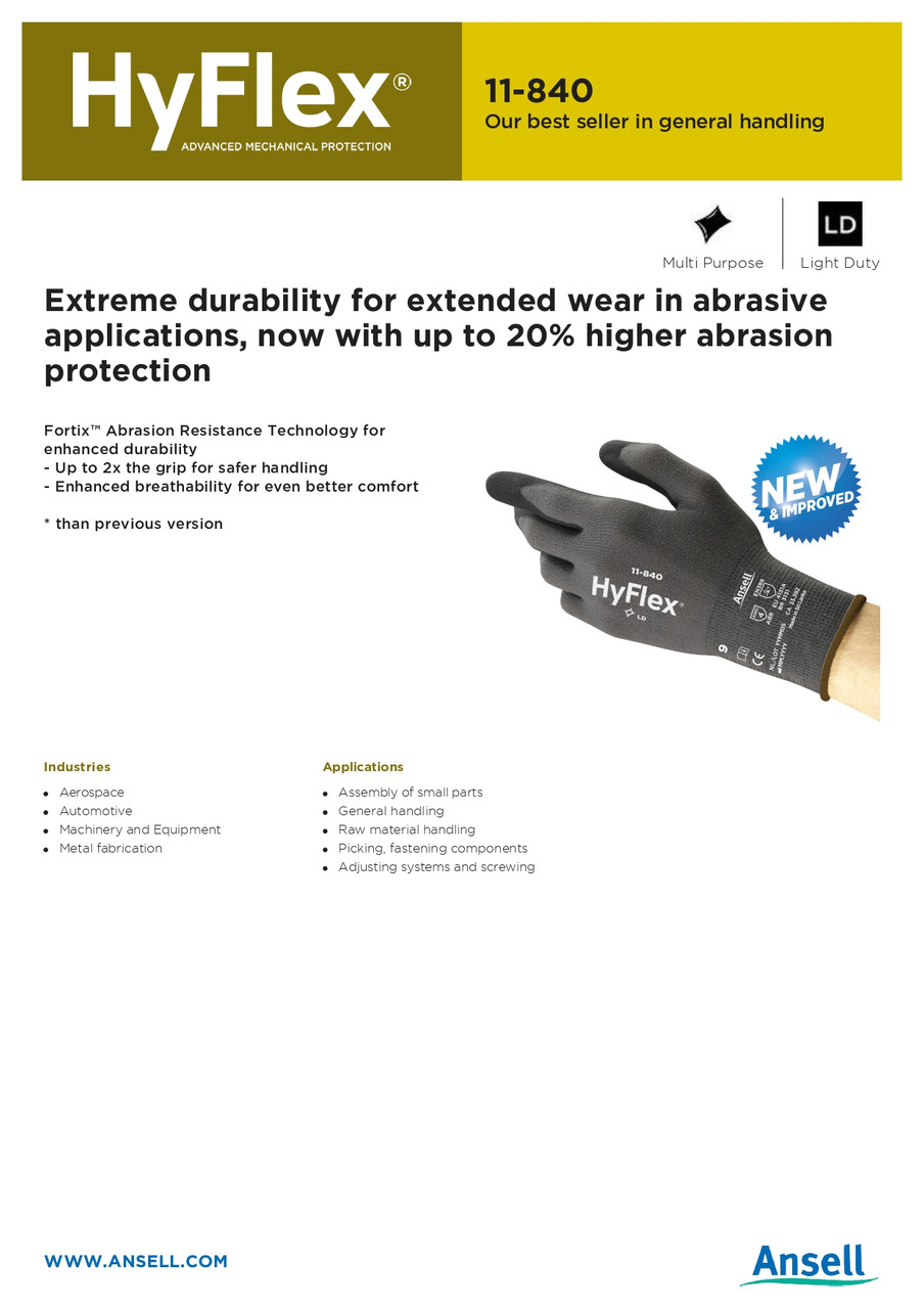Ansell Hy-Flex® Foam Nitrile Glove  11-840