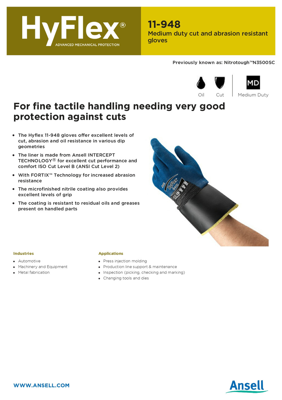Ansell Hy-Flex® W/B Polyurethane Glove  11-948
