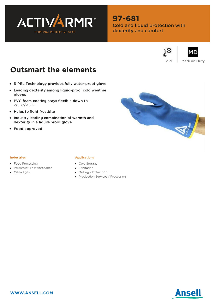 Ansell ActivArmr® PVC Coated Glove  97-681