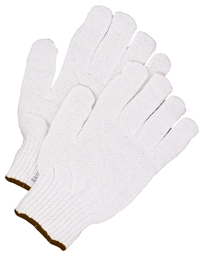 Seamless Knit Poly-Cotton String Knit Glove White  10-9-77