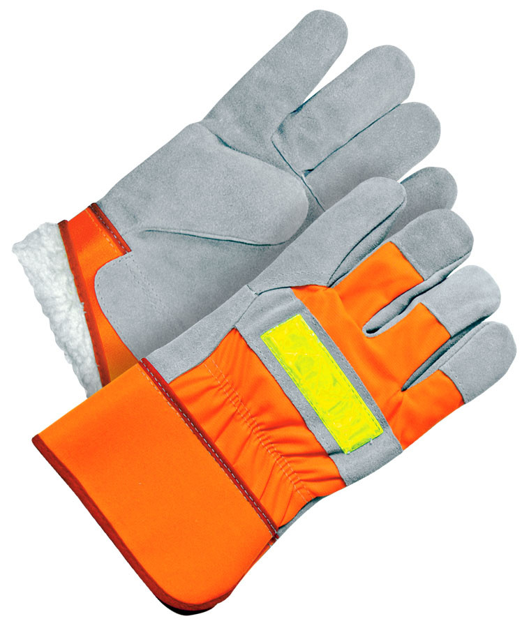 Winter Split Cowhide Canvasback Fitter Pile Lined Hi-Viz Orange  30-9-1003
