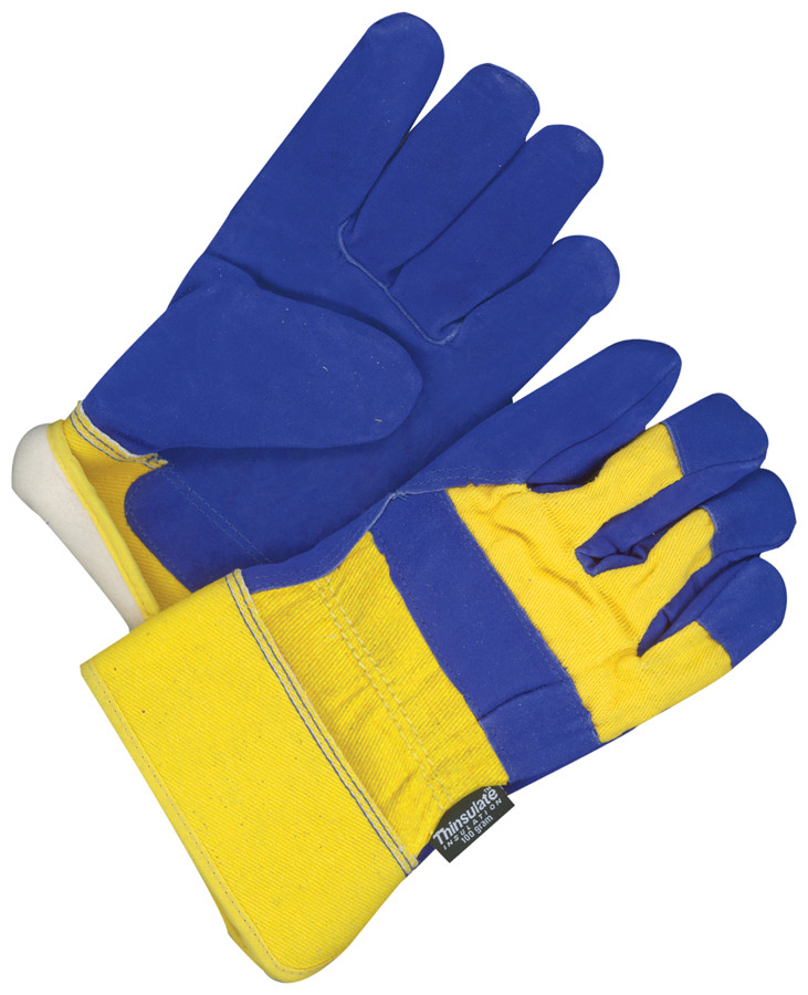Winter Ladies Split Cowhide Canvasback Fitter Thinsulate® C100 Blue/Gold  30-9-473TFLW