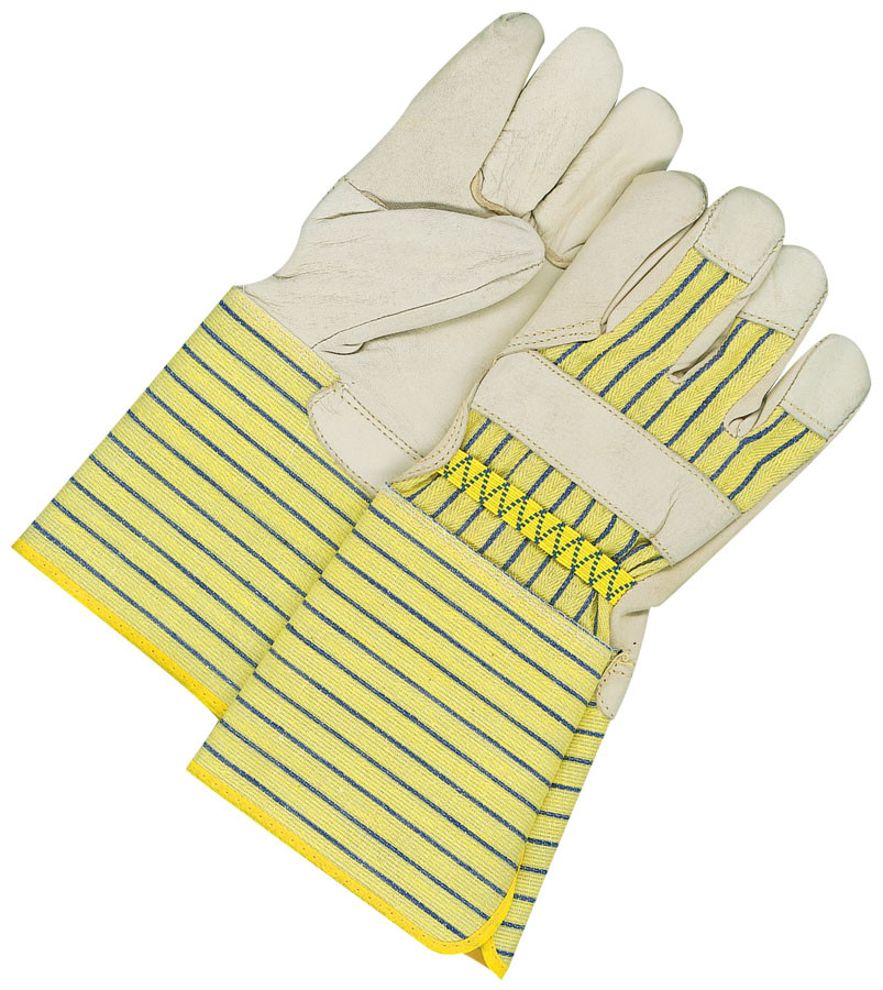 Ladies Grain Cowhide Canvasback Fitter Fleece Lined Yellow/Blue Stripe  40-1-1511W
