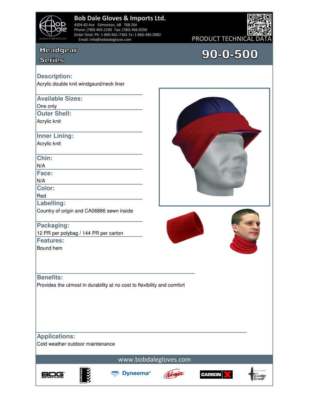 Neck Warmer Black Acrylic  90-0-500