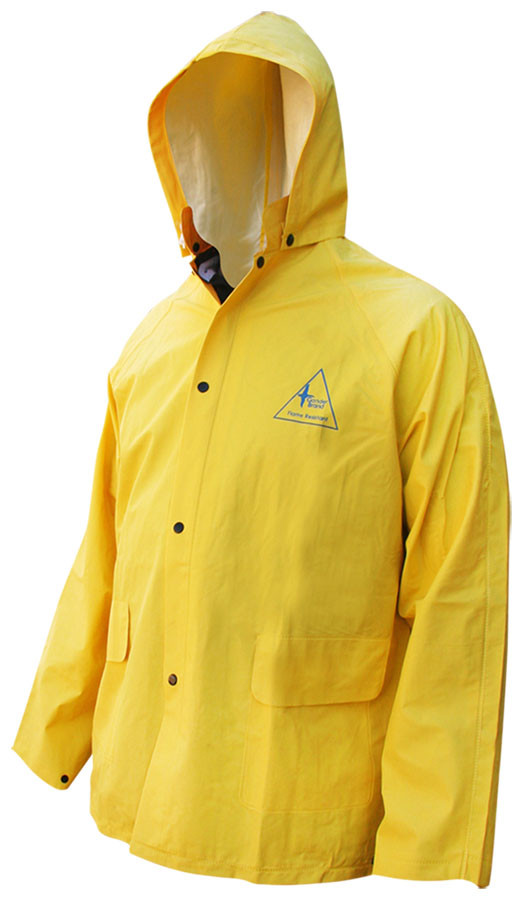 PVC/Polyester FR Waist Length Rain Jacket w/Hood  95-1-901FRJ