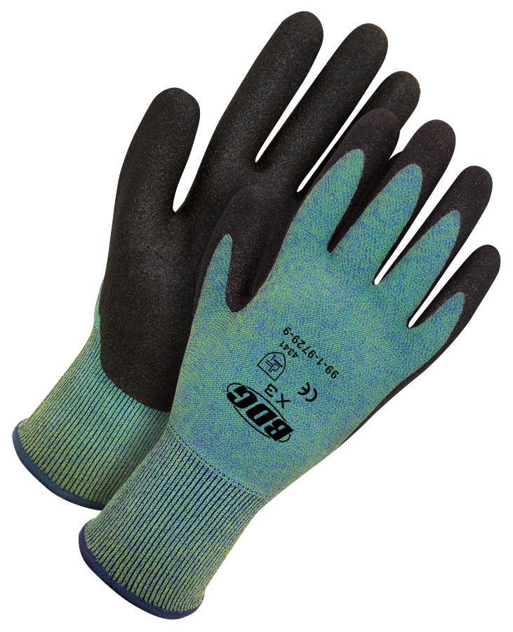BDG® HPT Coated Fiberglass/Nylon/Lycra Knit Cut-Rez Glove Teal/Black  99-1-9729