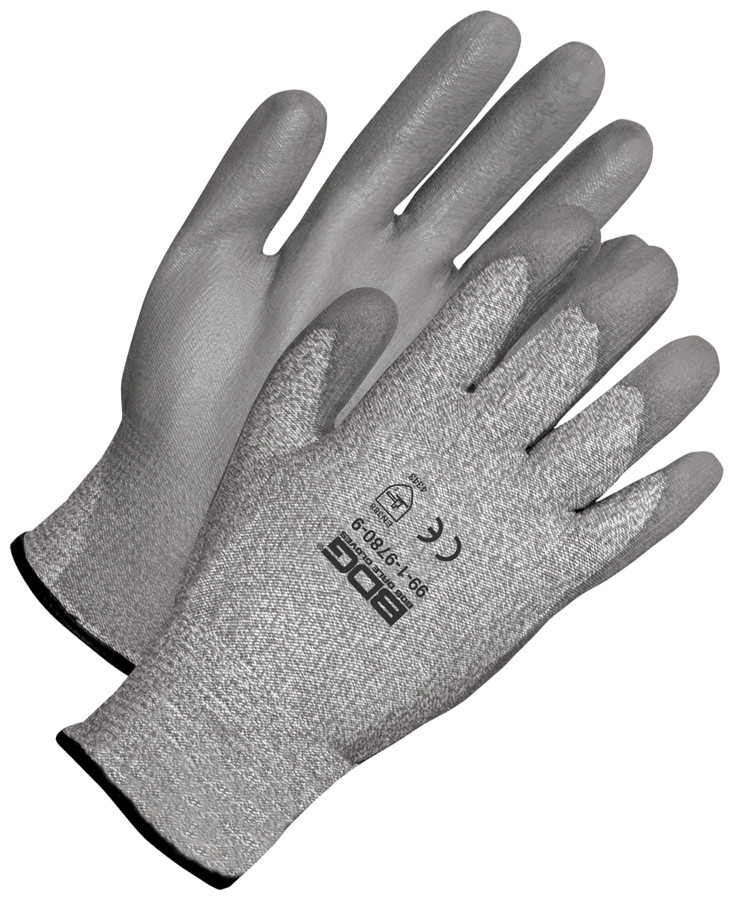 BDG® Polyurethane Coated HPPE Knit Cut-Rez Glove Grey  99-1-9780