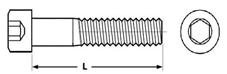 #10-24 UNC Flat Socket Head Cap Screw - 316 Stainless  063029 - 063032