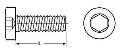 M8-1.25 Metric Low Socket Head Cap Screw - 304 Stainless  544110 - 544122