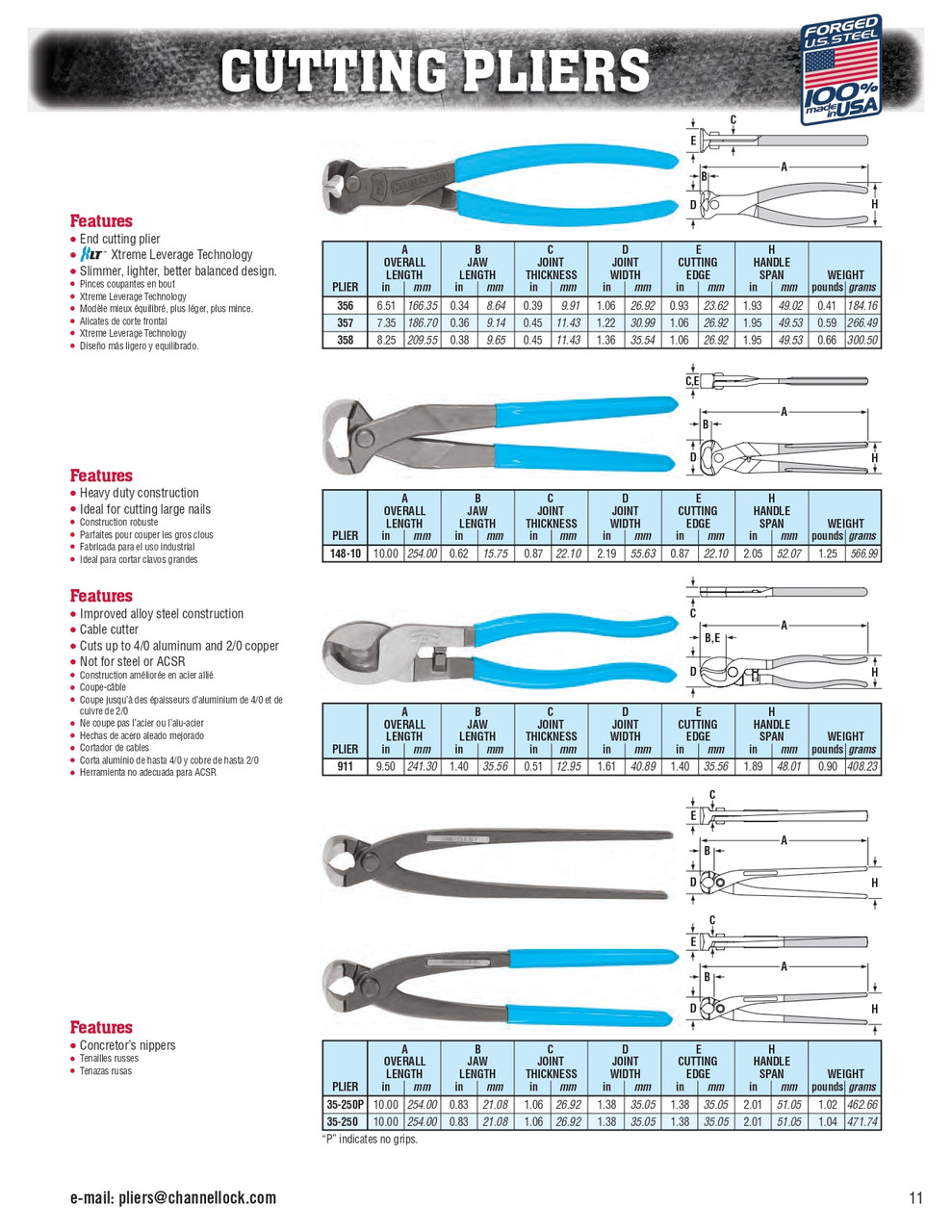 6.25" End Cutting Plier   356
