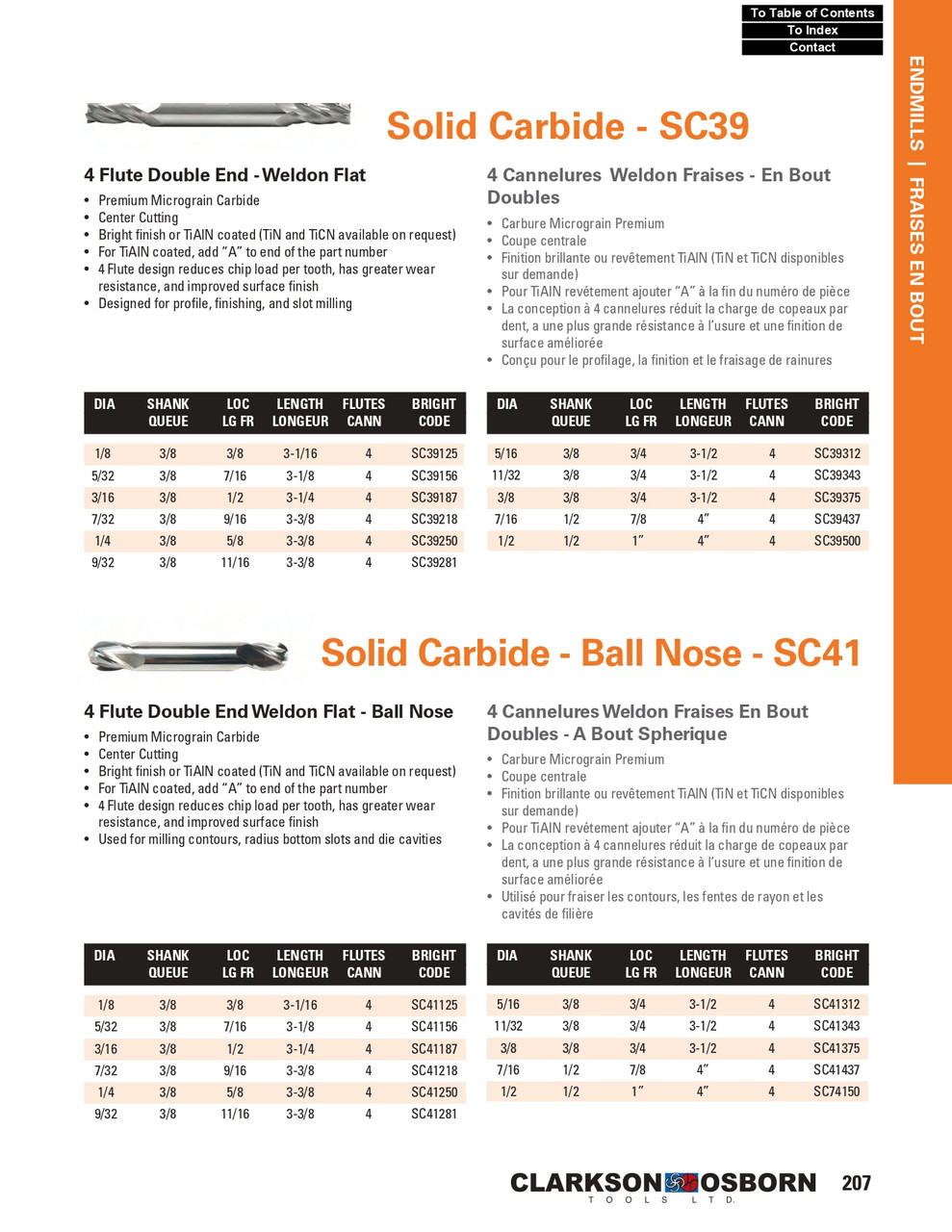 7/32" Solid Carbide 4 Flute Double Ball Nose End Mill   SC41218