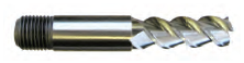 8mm TiNC Coated Cobalt 3 Flute Long High Helix Threaded Shank End Mill   MC62508C