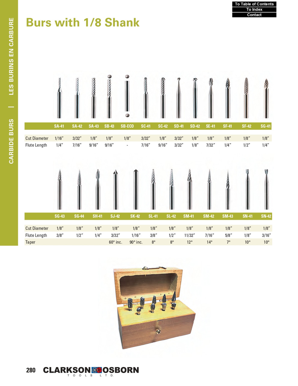 1/8" SG-Type Miniature Single Cut Tree Carbide Burr   SC91171