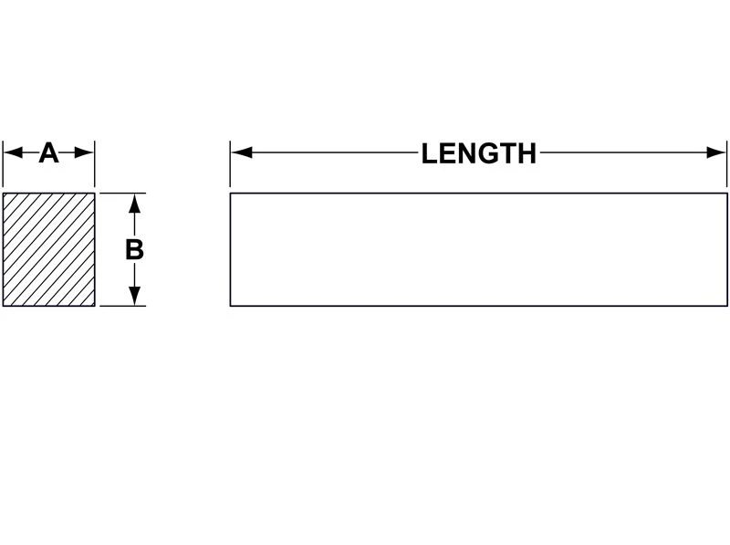 Rectangular SAE 1/4 x 5/8 x 12" Zinc Plated Steel Keystock  .250-625-12