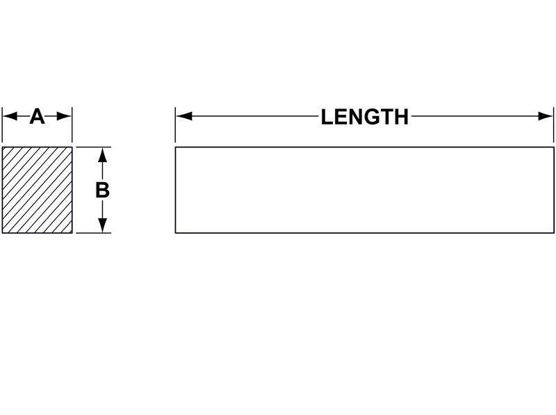 Rectangular Metric 6 x 12mm x 12" Zinc Plated Steel Keystock  6-12MM-12