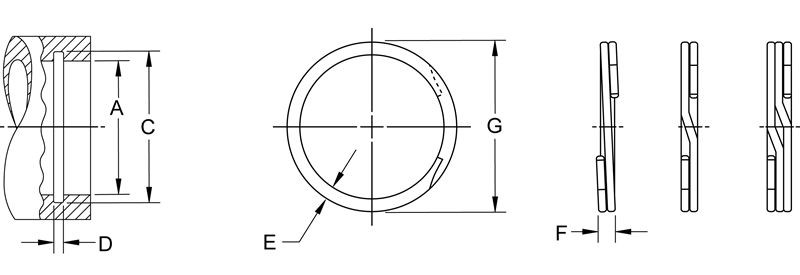 Internal Medium Duty Spiral Retaining Ring  RR-0100