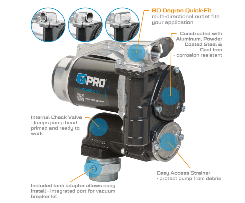 25 GPM 12V Extreme Temperature Rated V25® Series Fuel Transfer Pump   170000-05