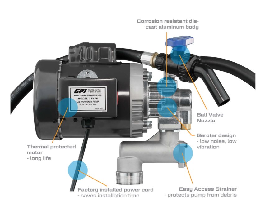 4 GPM 115/230V Heavy Duty Oil Transfer Pump   142100-01