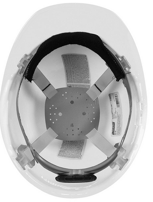 Jackson® SC-6 Series Premium Front Brim Slotted Hard Hat - 370 Speed Dial® Headgear - Non-Vented - White  14834