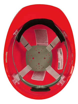 Jackson® SC-6 Series Premium Front Brim Slotted Hard Hat - 370 Speed Dial® Headgear - Non-Vented - Red  14841