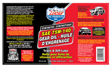 75W-140 Synthetic Transmission/Differential Lube 18.9L Pail  10123
