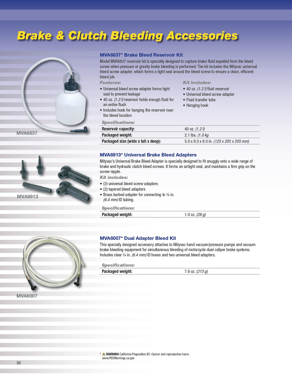 Universal Brake Bleed Adapters   MVA6913