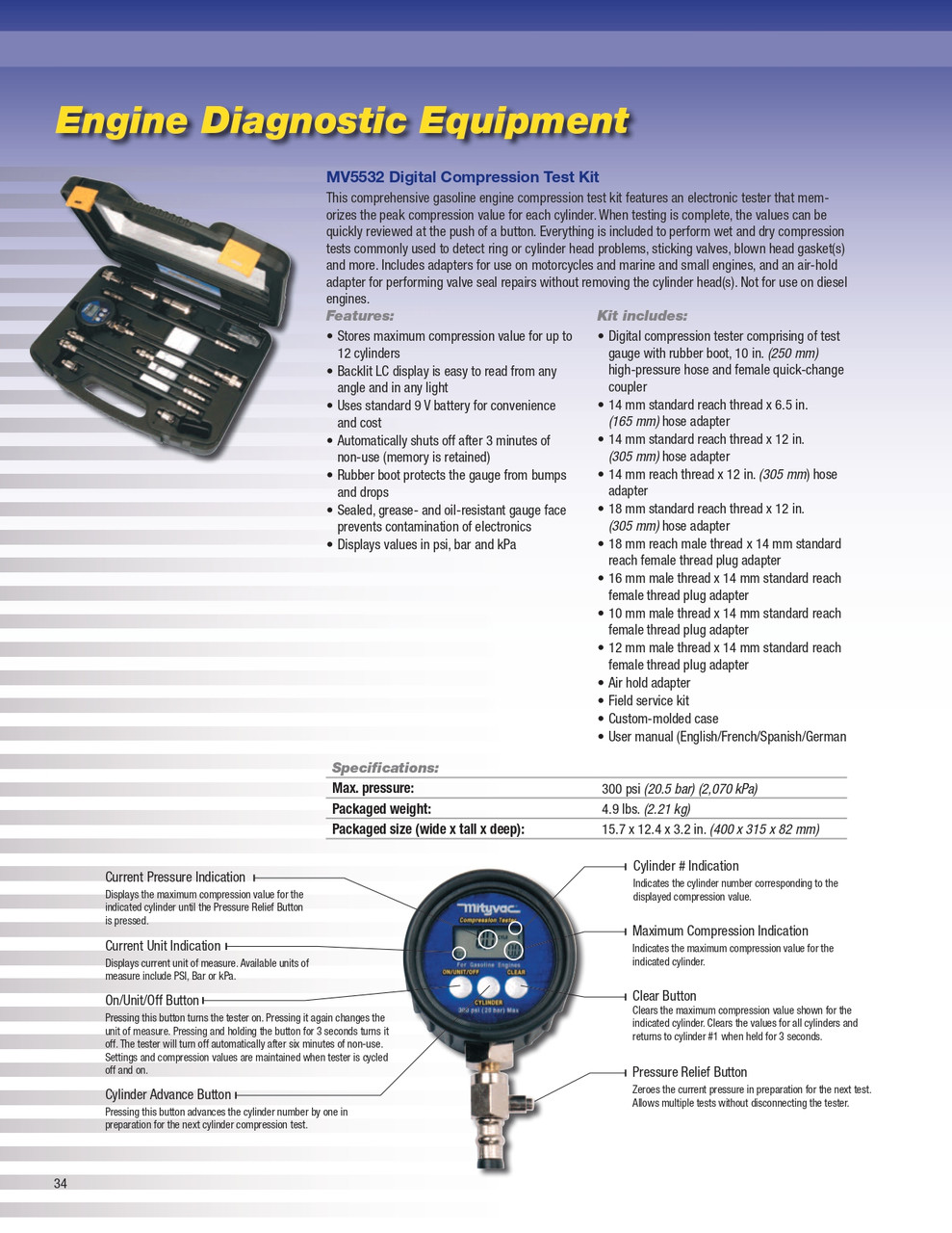 Digital Compression Test Kit   MV5532