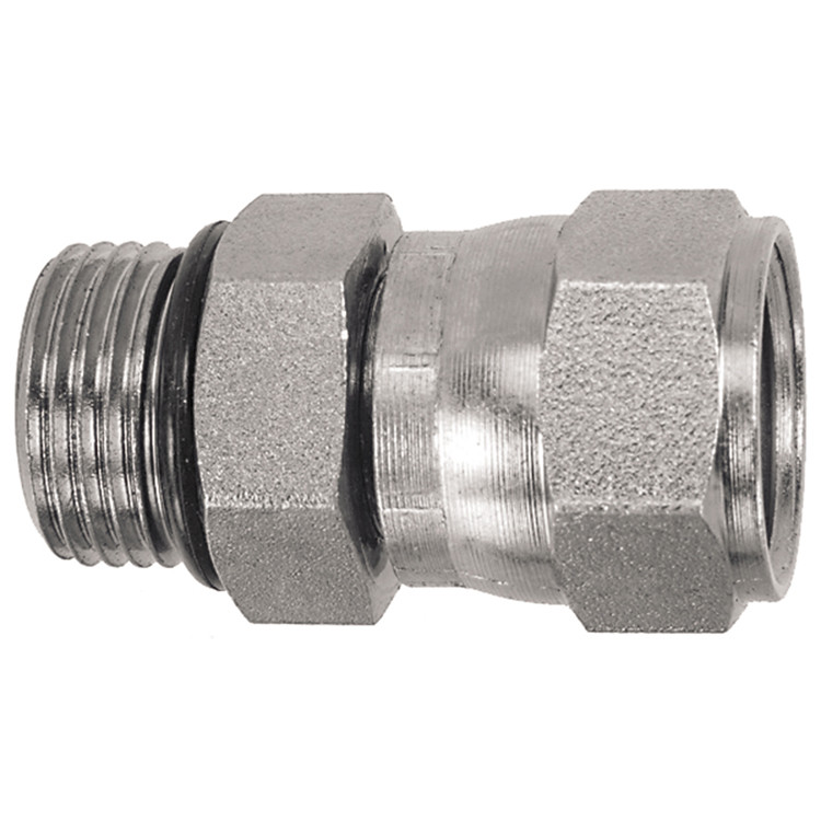 7/8"-14 x 1/2" Steel Male ORB - Female 37° JIC Connector  0511-10-08
