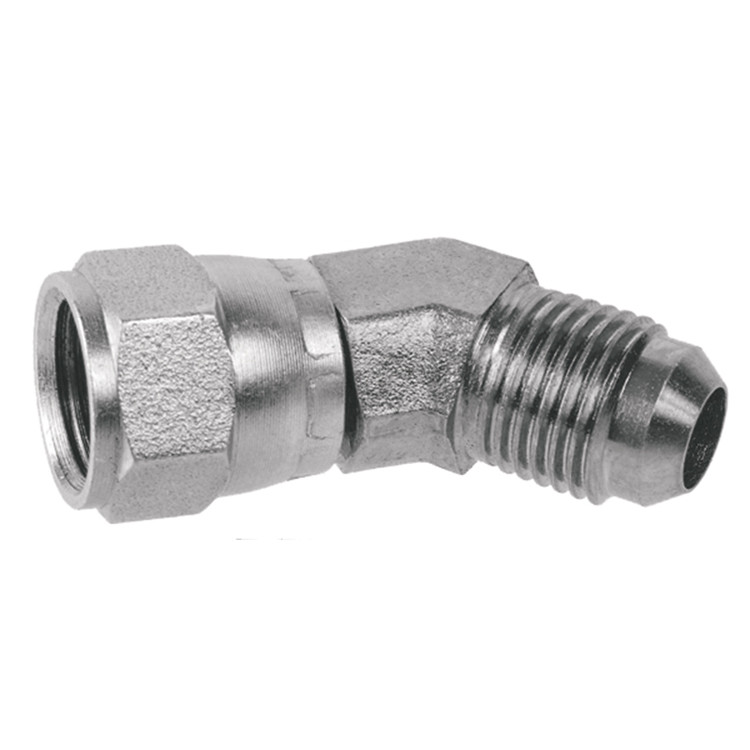 1/2 x 1/2" Steel Female 37° JIC - Male 37° JIC 45° Elbow  0545-08-08