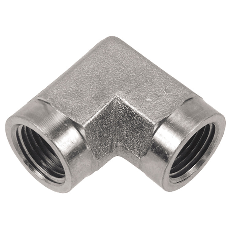 1/2 x 3/8" Steel Female NPT - Female NPT 90° Elbow  0898-08-06