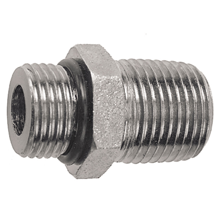 9/16"-18 x 1/4" Steel Male ORB - Male NPT Connector  1116-06-04