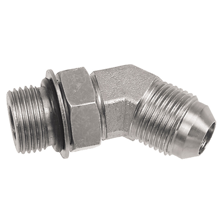 3/4"-16 x 3/8" Steel Male ORB - Male 37° JIC 45° Elbow  1145-08-06