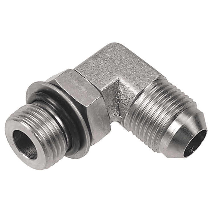 1-1/16"-12 x 3/4" Stainless Steel Male ORB - Male 37° JIC 90° Elbow  1195SS-12-12