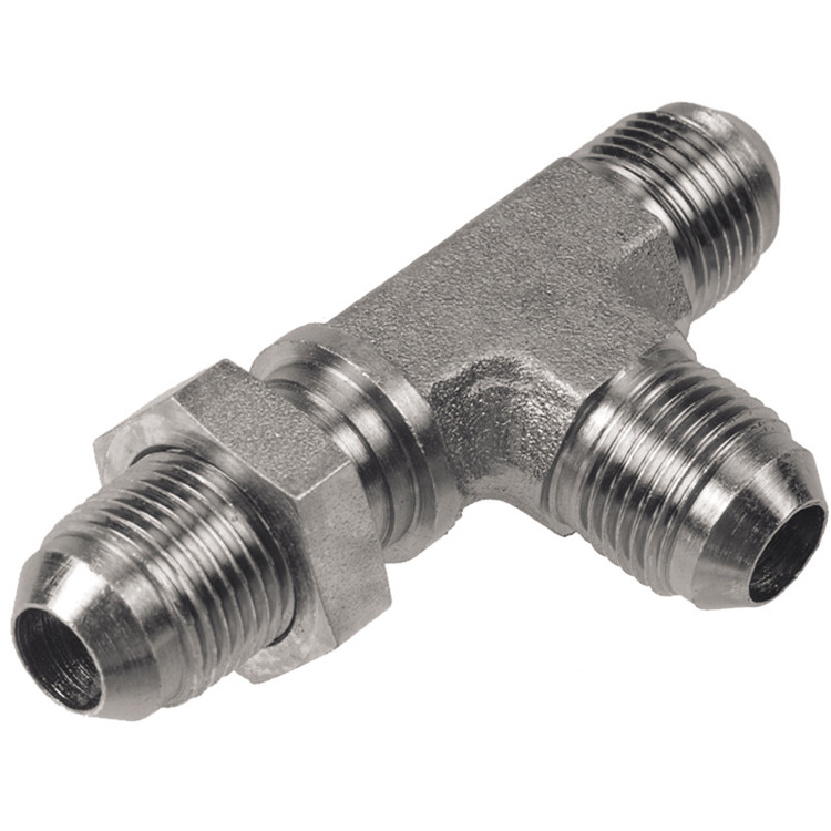 1/4 x 1/4 x 1/4" Steel Male 37° JIC - Male 37° JIC - Male 37° JIC Bulkhead Tee  15TBH55-04-04