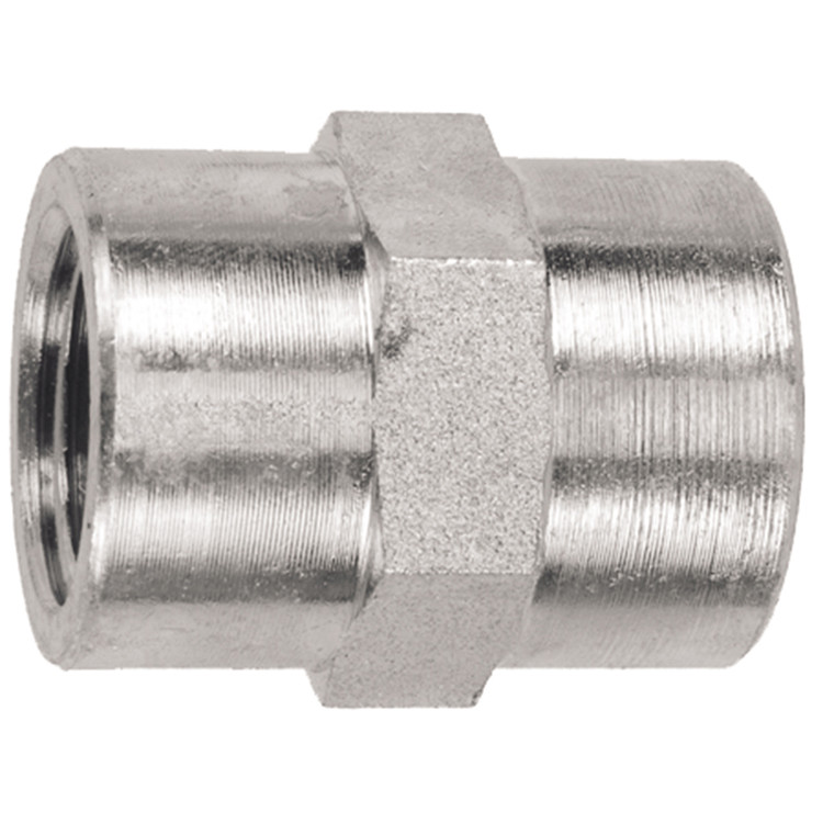 3/4 x 1/2" Steel Female BSPP - Female BSPP Coupling   28028-12-08