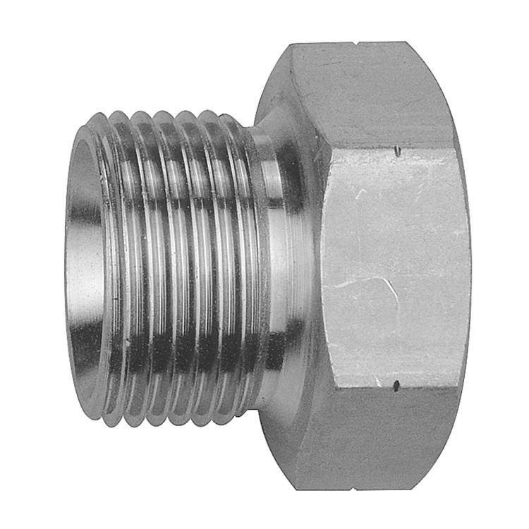 1 x 1/2" Steel Male BSPP - Female BSPP Hex Bushing   28036-16-08