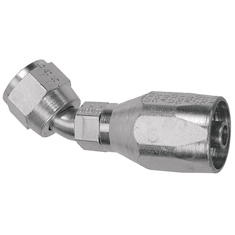 1-1/8 x 1-1/4" Pulsar 3500 Series Reusable Hose End - Female 37° JIC Swivel 45° Elbow  3545-20-20