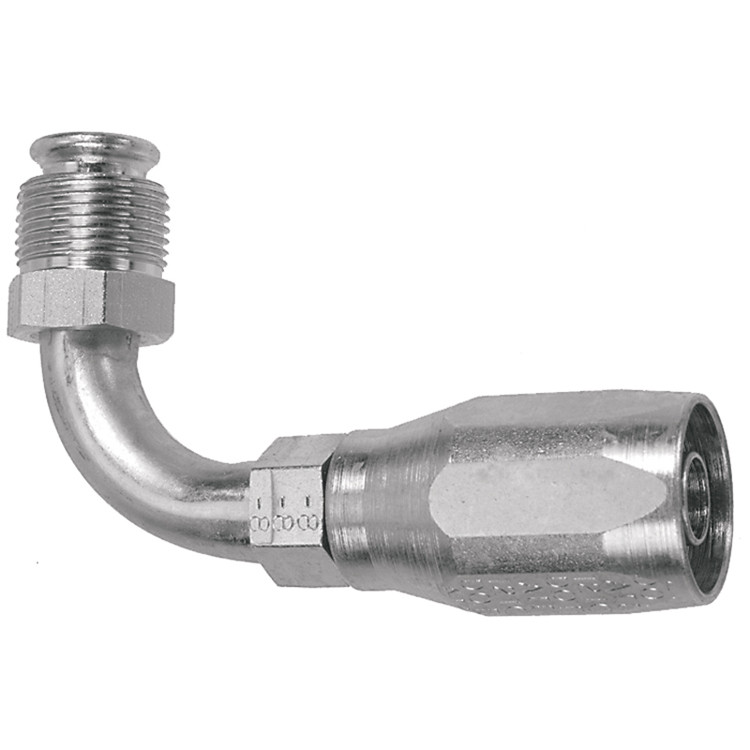 3/16 x 7/16"-24 Pulsar 3500 Series Reusable Hose End - Male 45° Inverted Flare 90° Elbow  3592-04-04